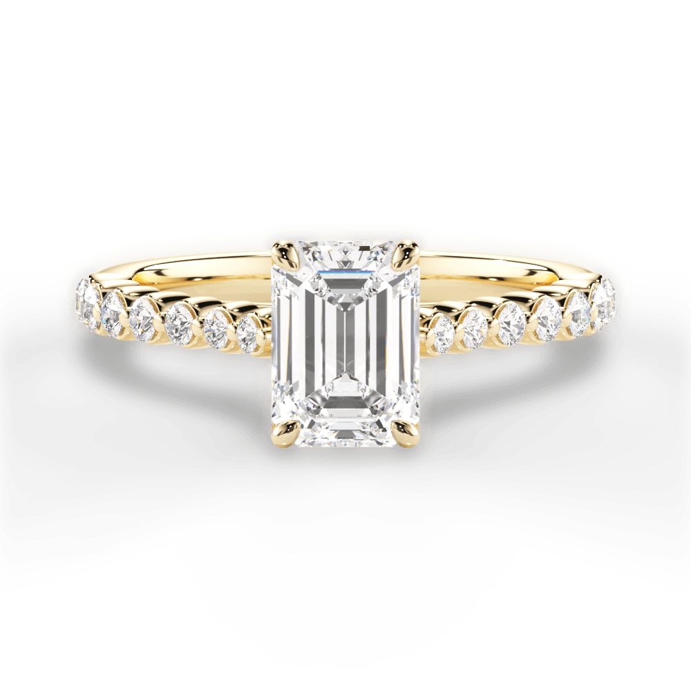 Dana Emerald Cut Lab Grown Diamond 18Kt Yellow Gold Engagement Ring