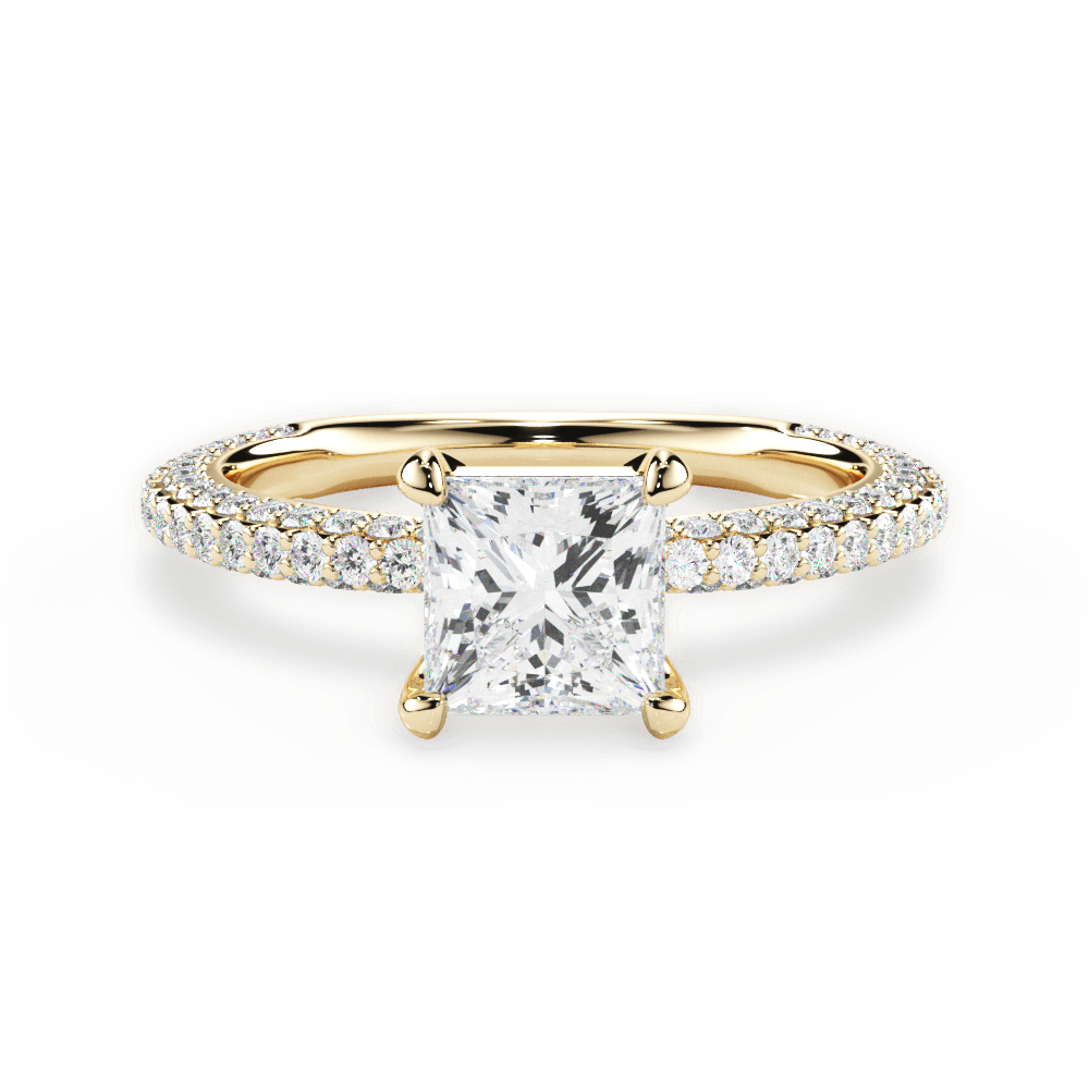 Kristen Princess Cut Lab Grown Diamond 18Kt Yellow Gold Engagement Ring