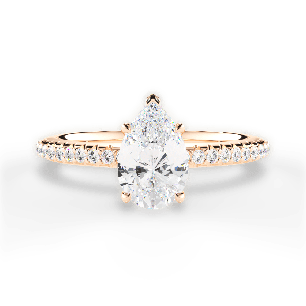 Giselle Pear Cut Lab Grown Diamond 18Kt Rose Gold Engagement Ring