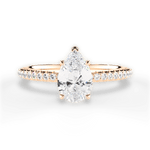 Giselle Pear Cut Lab Grown Diamond 18Kt Rose Gold Engagement Ring
