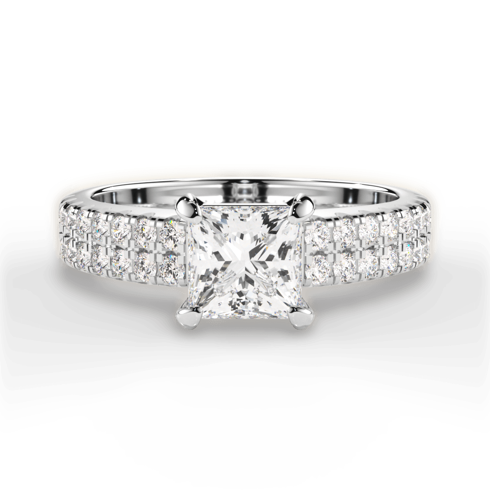Kayla Princess Cut Lab Grown Diamond 14Kt White Gold Engagement Ring