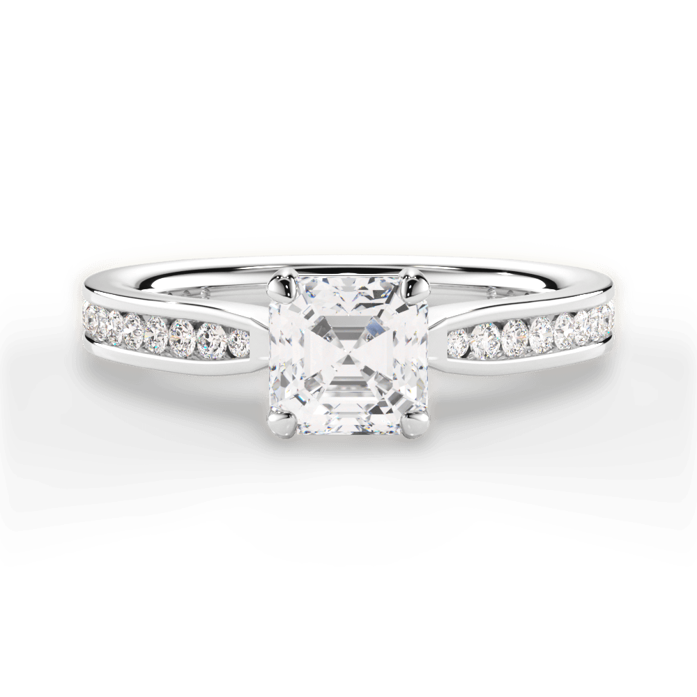 Katelyn Asscher Cut Lab Grown Diamond Platinum Engagement Ring
