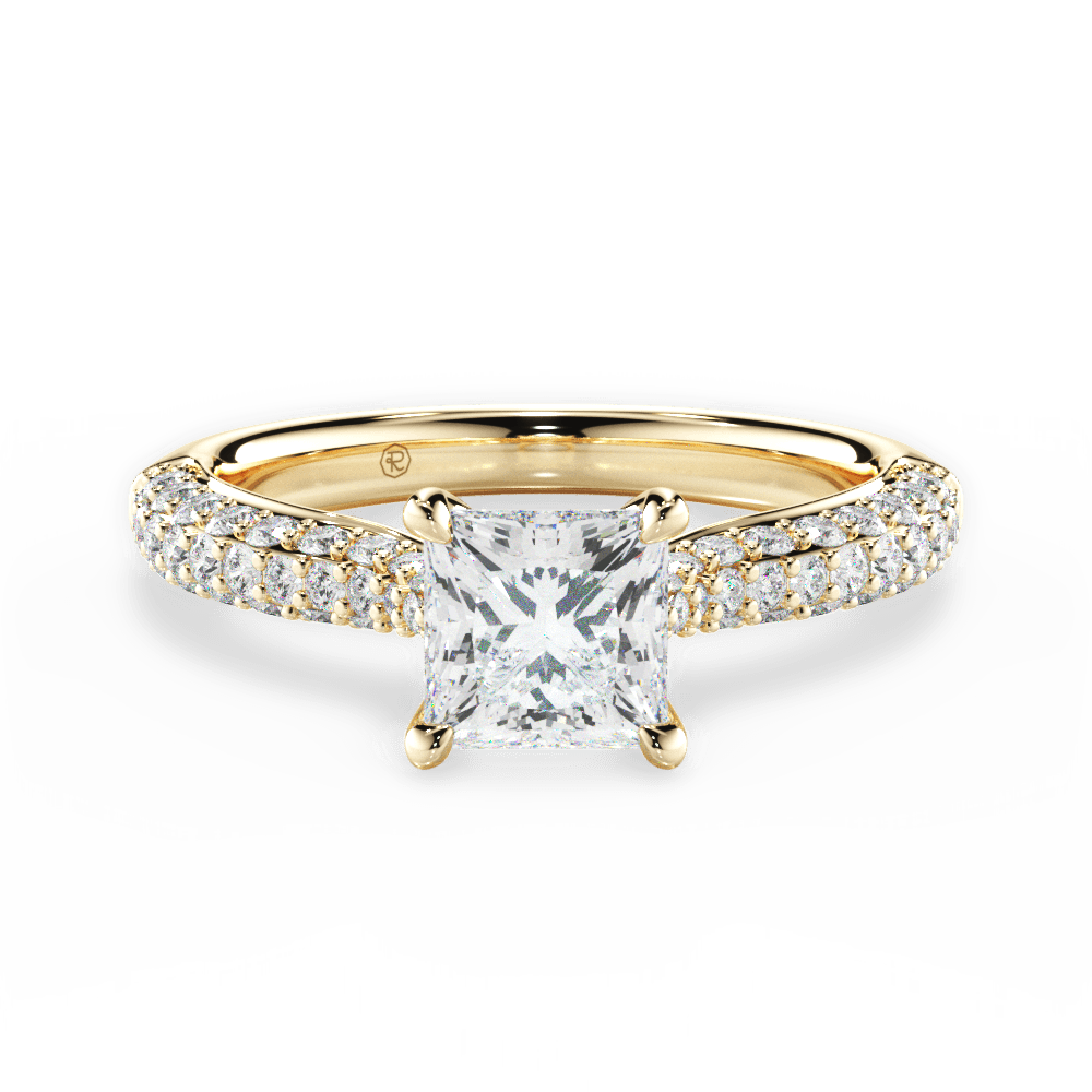 Kira Princess Cut Lab Grown Diamond 18Kt Yellow Gold Engagement Ring