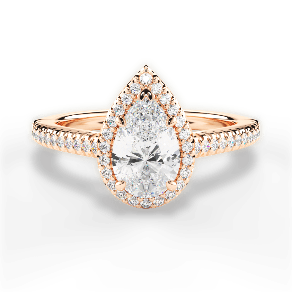 Jenny Pear Cut Lab Grown Diamond 18Kt Rose Gold Engagement Ring