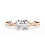 Cassie Asscher Cut Lab Grown Diamond 18Kt Rose Gold Engagement Ring