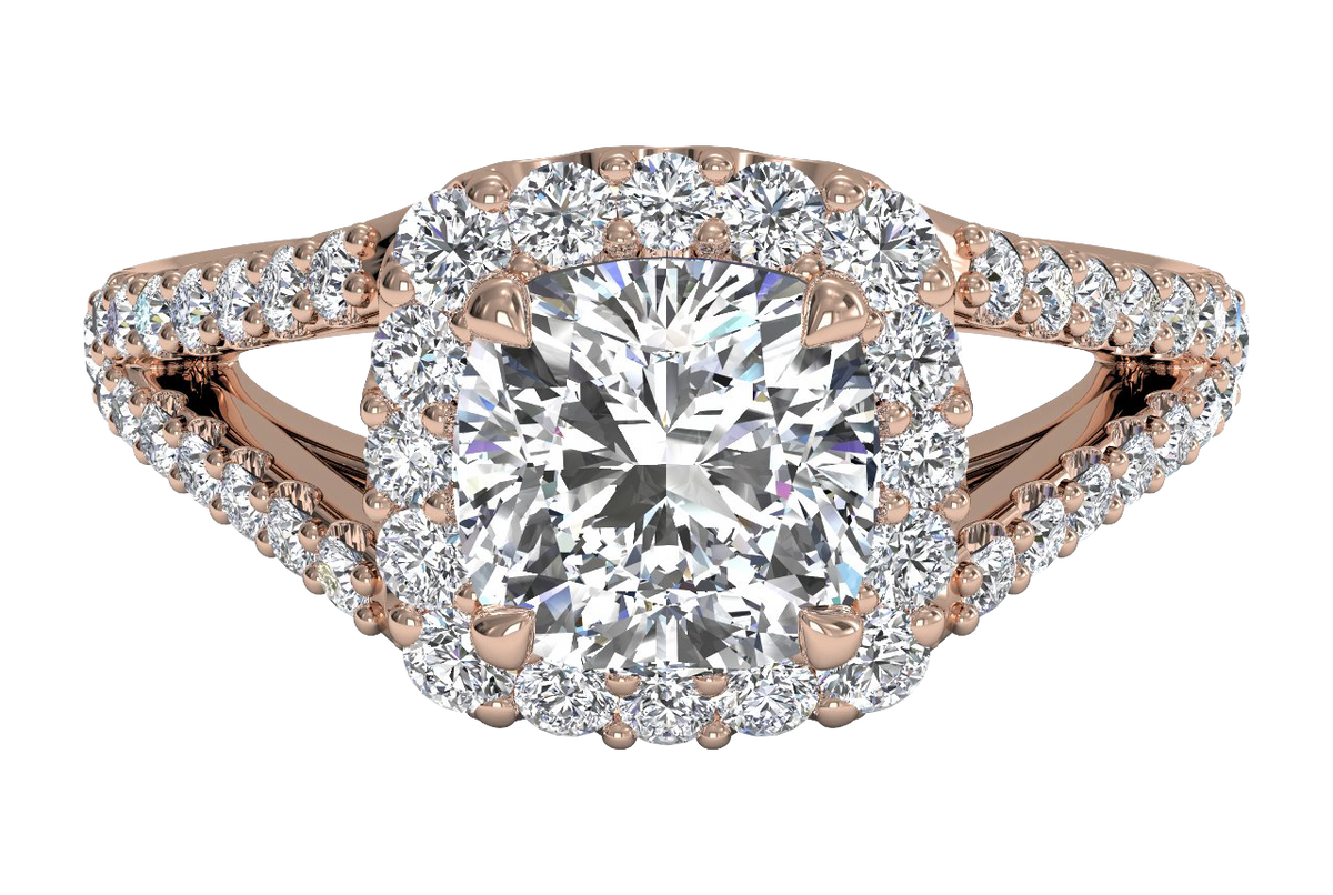 Kelly Cushion Cut Lab Grown Diamond 18Kt Rose Gold Engagement Ring