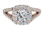 Kelly Cushion Cut Lab Grown Diamond 18Kt Rose Gold Engagement Ring