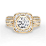 Madison Round Cut Lab Grown Diamond 18Kt Yellow Gold Engagement Ring