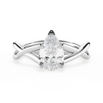 Aubrey Pear Cut Lab Grown Diamond 14Kt White Gold Engagement Ring