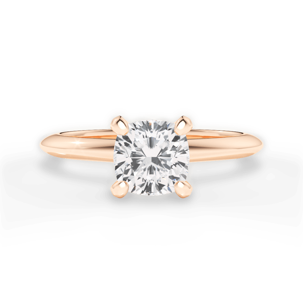 Casey Cushion Cut Lab Grown Diamond 18Kt Rose Gold Engagement Ring