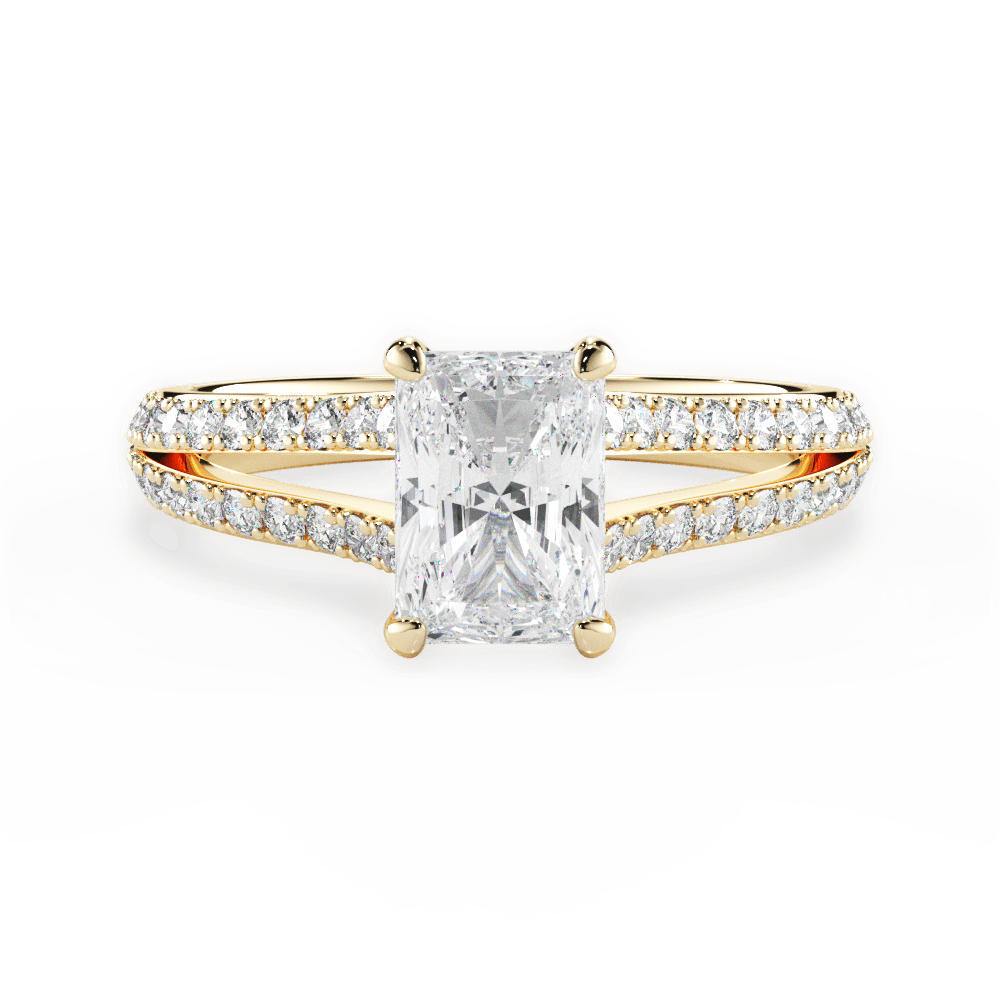 Kendra Radiant Cut Lab Grown Diamond 18Kt Yellow Gold Engagement Ring