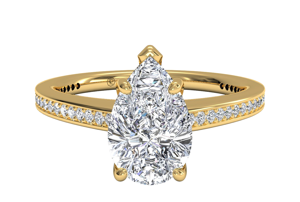 Judith Pear Cut Lab Grown Diamond 18Kt Yellow Gold Engagement Ring