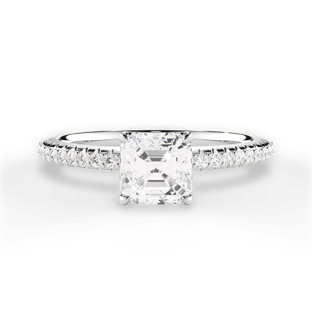 Giselle Asscher Cut Lab Grown Diamond Platinum Engagement Ring