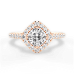 Jackie Cushion Cut Lab Grown Diamond 18Kt Rose Gold Engagement Ring