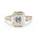 Katherine Emerald Cut Lab Grown Diamond 18Kt Yellow Gold Engagement Ring