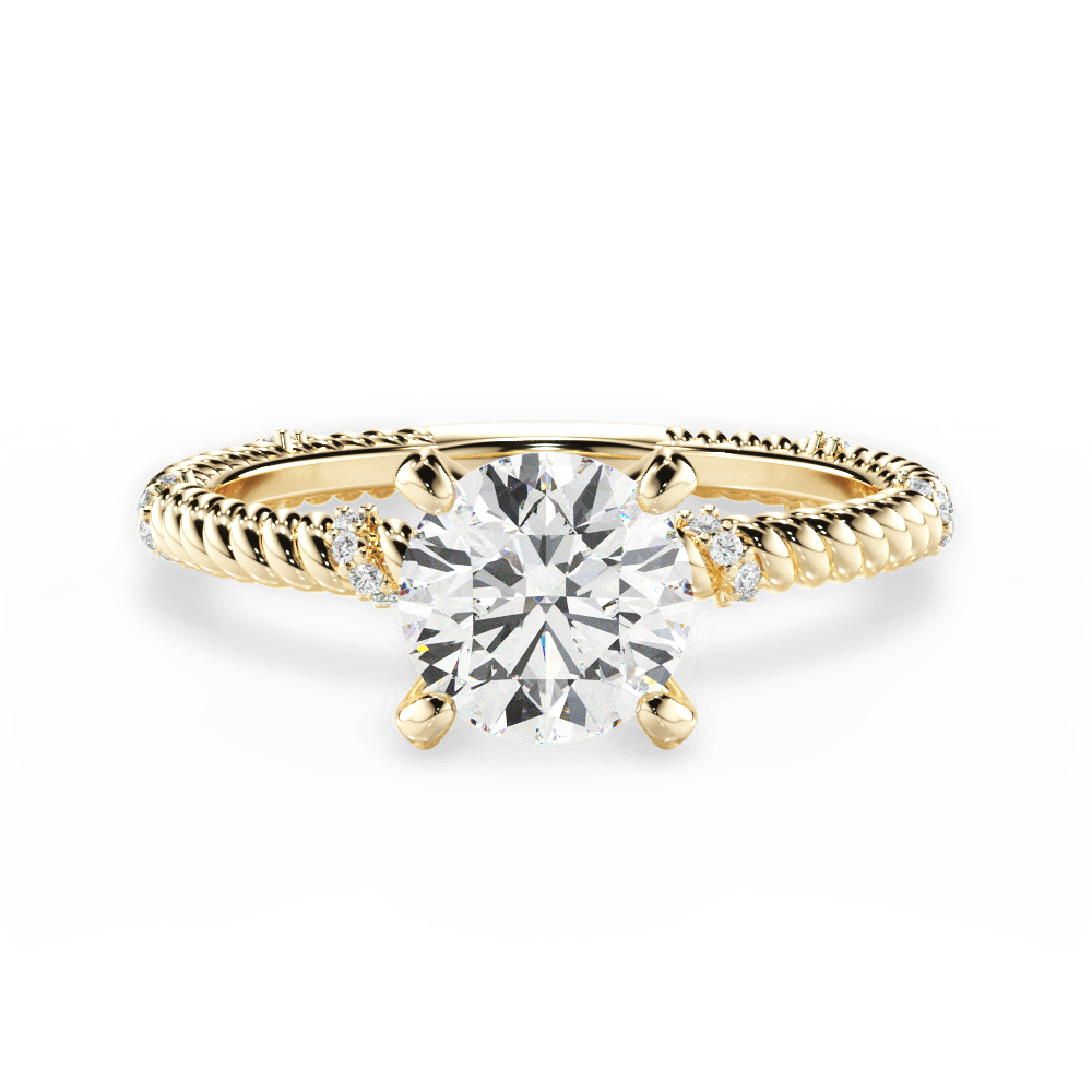 Chloe Round Cut Lab Grown Diamond 18Kt Yellow Gold Engagement Ring