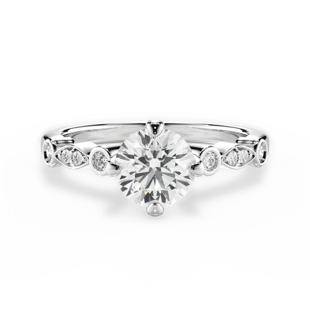 Catherine Round Cut Lab Grown Diamond Platinum Engagement Ring