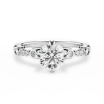 Catherine Round Cut Lab Grown Diamond 18Kt White Gold Engagement Ring