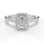 Jenny Emerald Cut Lab Grown Diamond 18Kt White Gold Engagement Ring