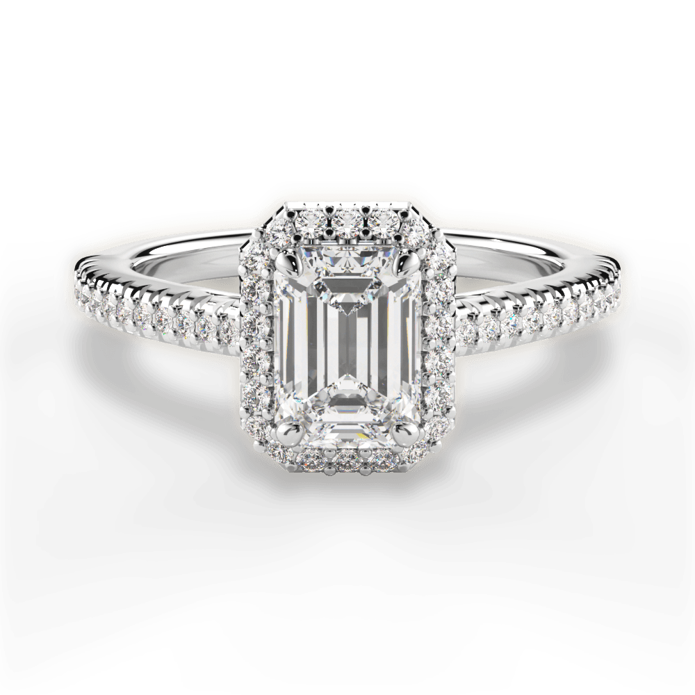 Jenny Emerald Cut Lab Grown Diamond Platinum Engagement Ring