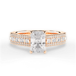Lynn Radiant Cut Lab Grown Diamond 18Kt Rose Gold Engagement Ring