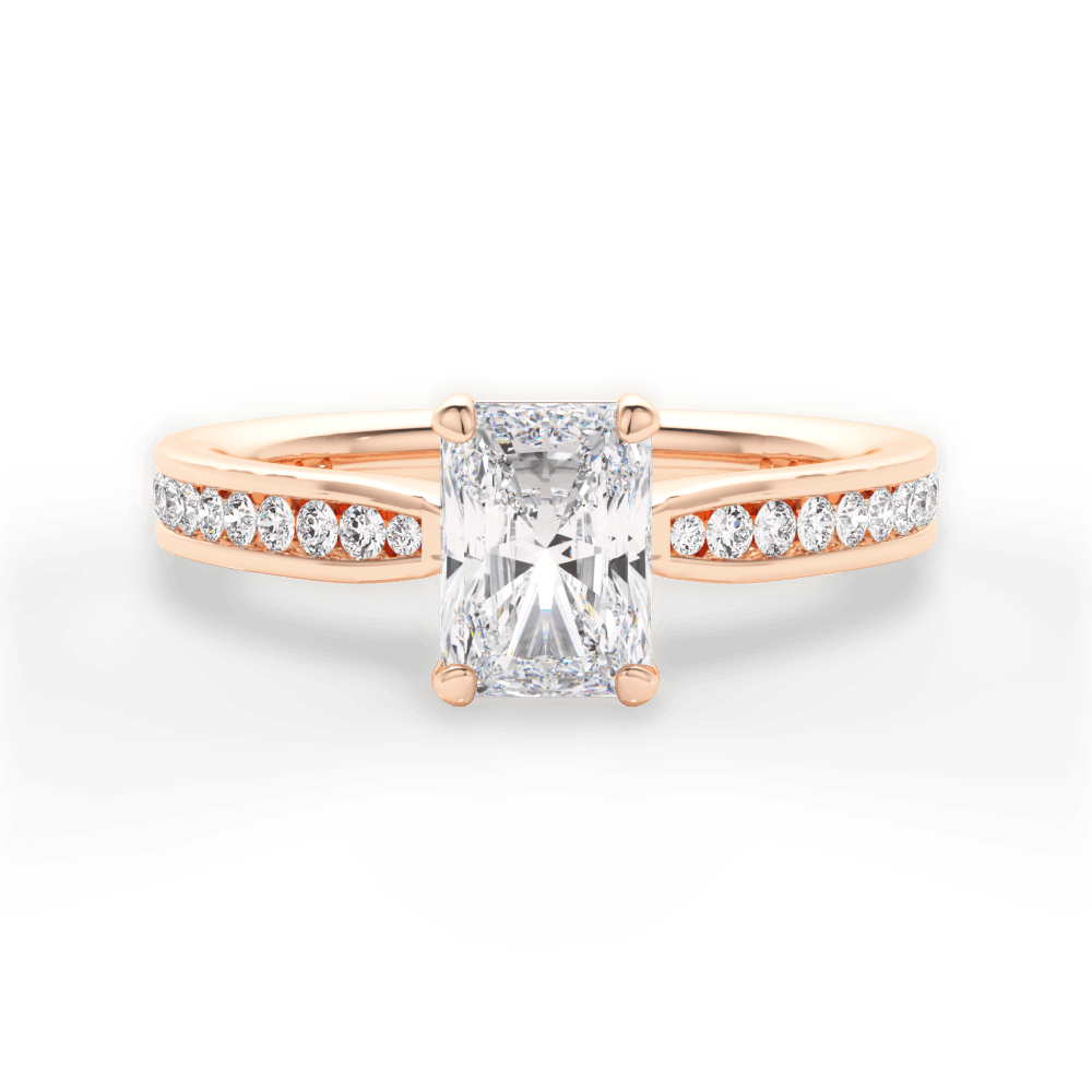 Katelyn Radiant Cut Lab Grown Diamond 18Kt Rose Gold Engagement Ring