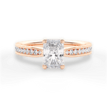 Katelyn Radiant Cut Lab Grown Diamond 18Kt Rose Gold Engagement Ring