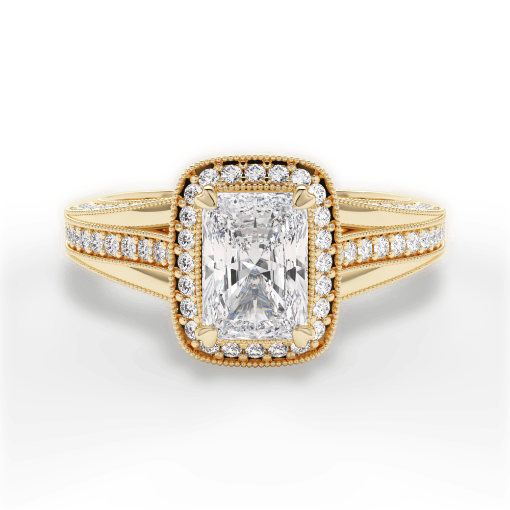 Lillian Radiant Cut Lab Grown Diamond 18Kt Yellow Gold Engagement Ring