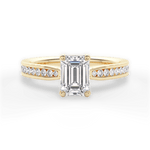 Katelyn Emerald Cut Lab Grown Diamond 18Kt Yellow Gold Engagement Ring