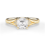Isabel Asscher Cut Lab Grown Diamond 18Kt Yellow Gold Engagement Ring
