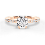 Louise Round Cut Lab Grown Diamond 18Kt Rose Gold Engagement Ring