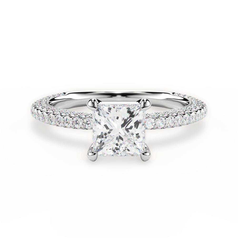 Kristen Princess Cut Lab Grown Diamond Platinum Engagement Ring