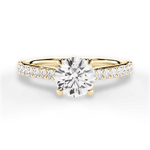 Frances Round Cut Lab Grown Diamond 18Kt Yellow Gold Engagement Ring