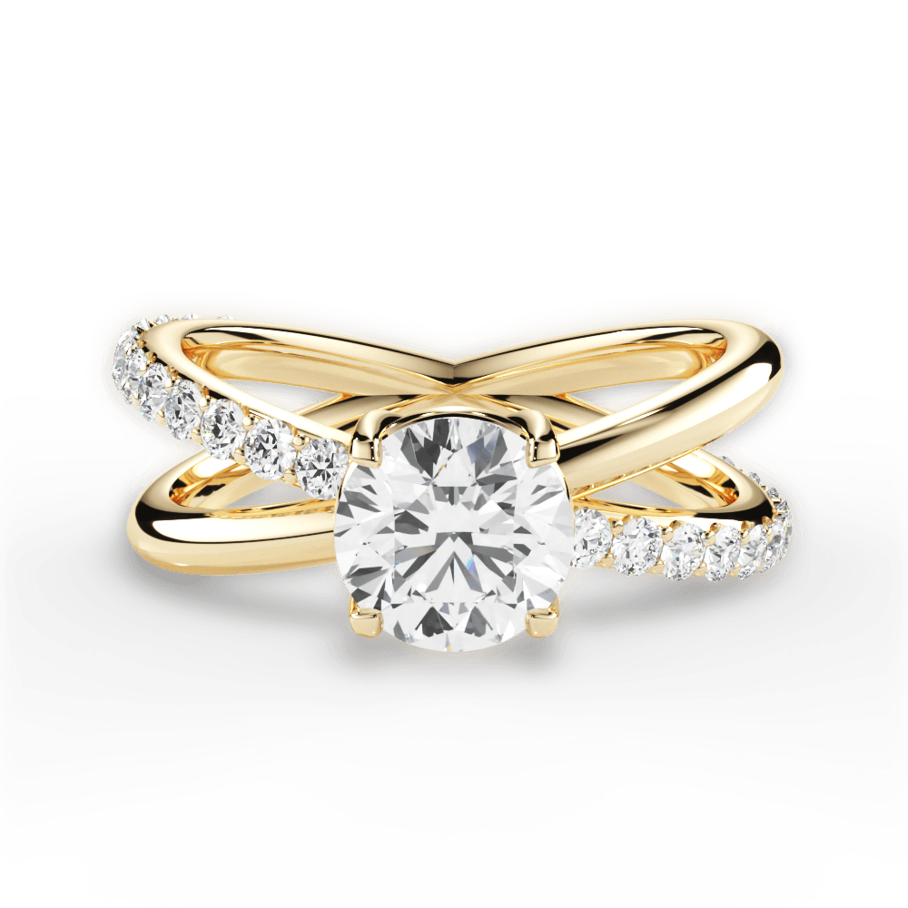 Jennifer Round Cut Lab Grown Diamond 18Kt Yellow Gold Engagement Ring