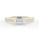 Diane Emerald Cut Lab Grown Diamond 18Kt Yellow Gold Engagement Ring