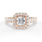 Lacey Asscher Cut Lab Grown Diamond 18Kt Rose Gold Engagement Ring