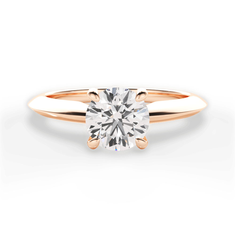Diana Round Cut Lab Grown Diamond 18Kt Rose Gold Engagement Ring