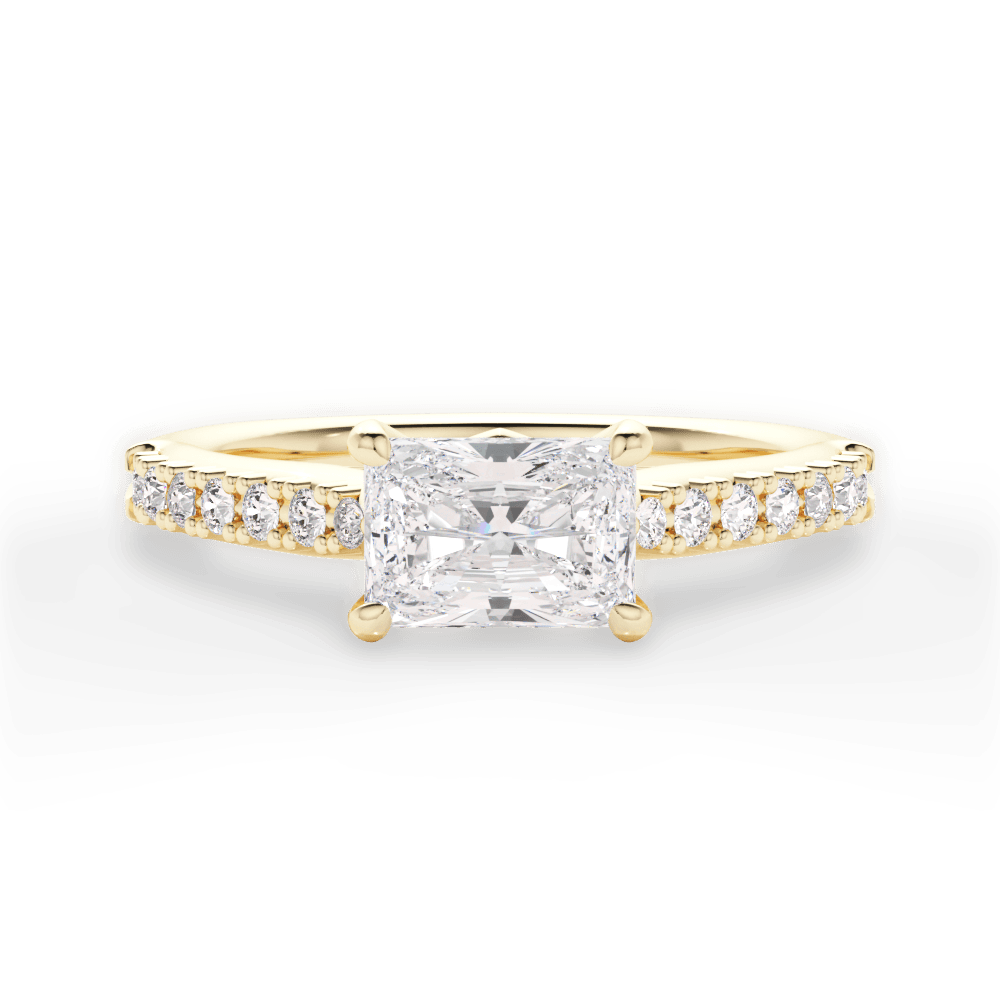 Diane Radiant Cut Lab Grown Diamond 18Kt Yellow Gold Engagement Ring