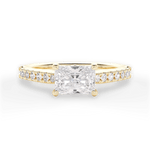 Diane Radiant Cut Lab Grown Diamond 18Kt Yellow Gold Engagement Ring