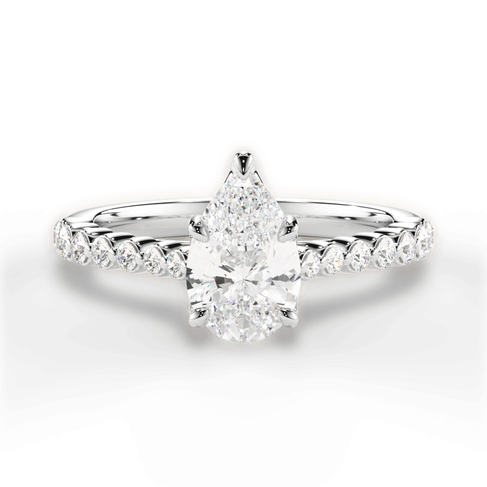 Dana Pear Cut Lab Grown Diamond Platinum Engagement Ring