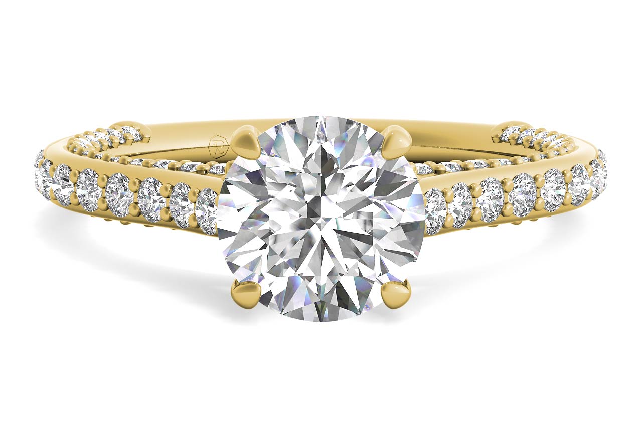 Lindsay Round Cut Lab Grown Diamond 18Kt Yellow Gold Engagement Ring