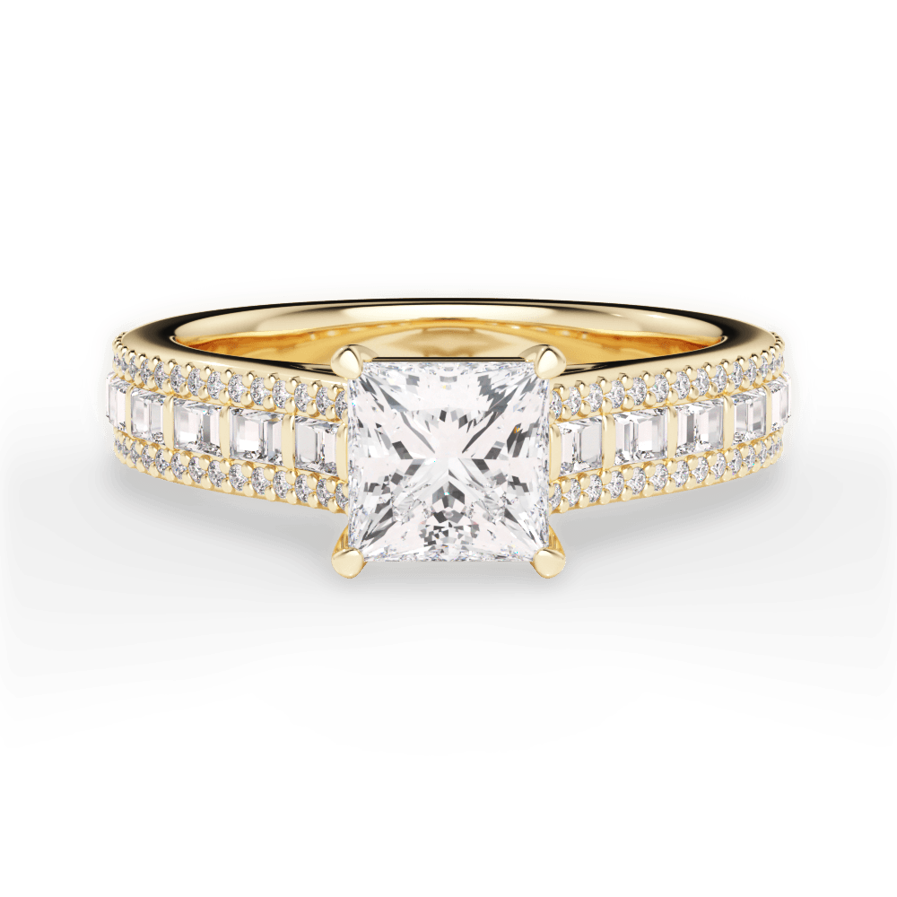 Lynn Princess Cut Lab Grown Diamond 18Kt Yellow Gold Engagement Ring