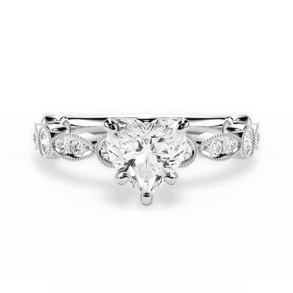 Edith Heart Cut Lab Grown Diamond 18Kt White Gold Engagement Ring
