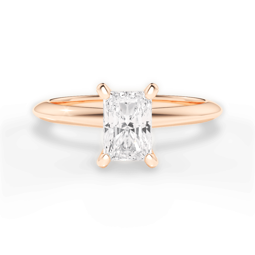 Casey Radiant Cut Lab Grown Diamond 18Kt Rose Gold Engagement Ring