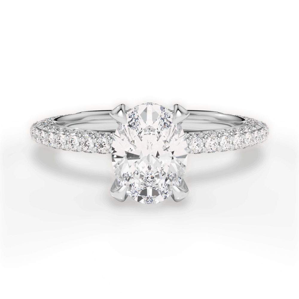 Madeline Oval Cut Lab Grown Diamond 14Kt White Gold Engagement Ring