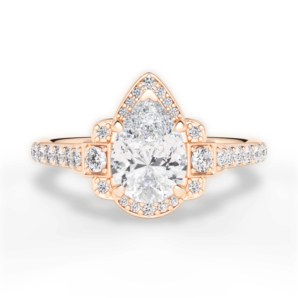 Joyce Pear Cut Lab Grown Diamond 18Kt Rose Gold Engagement Ring