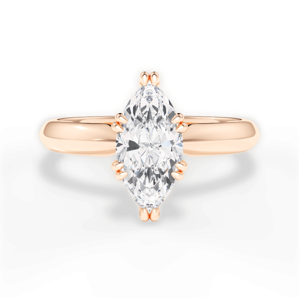 Claudia Marquise Cut Lab Grown Diamond 18Kt Rose Gold Engagement Ring