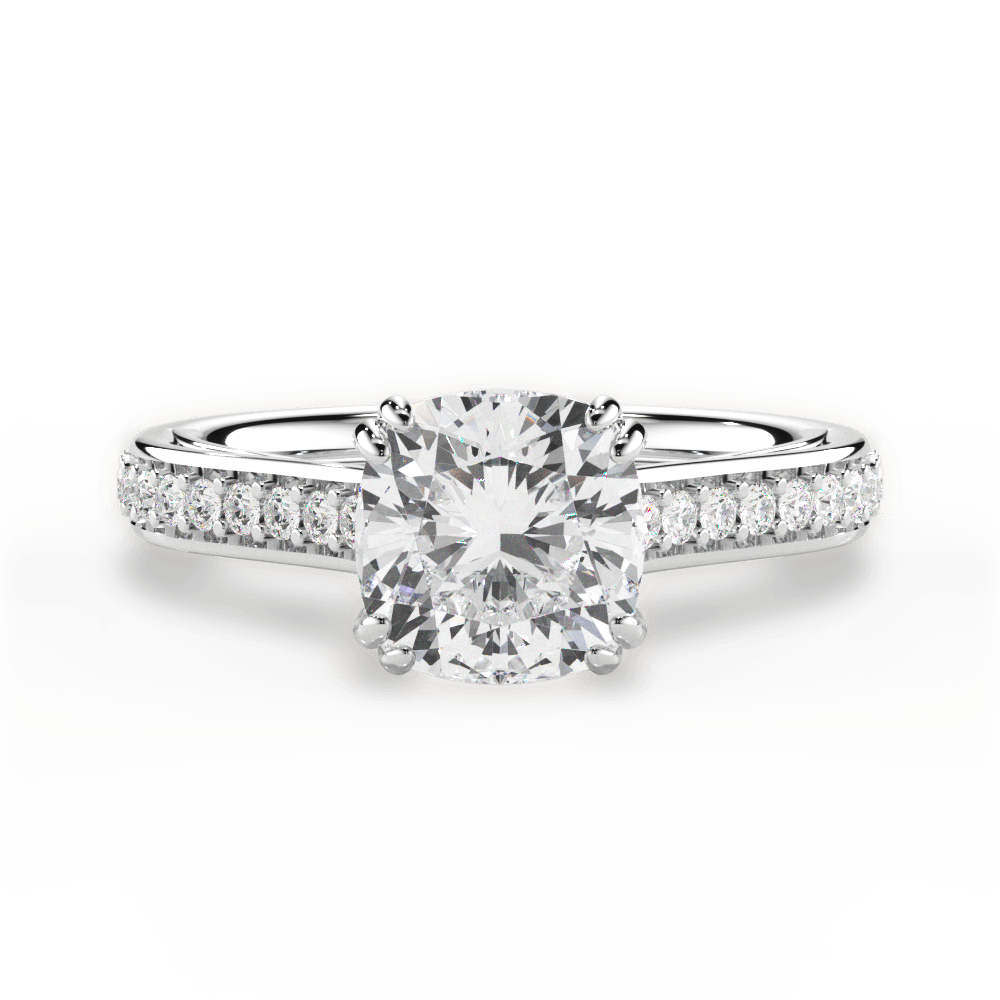 Deborah Cushion Cut Lab Grown Diamond Platinum Engagement Ring