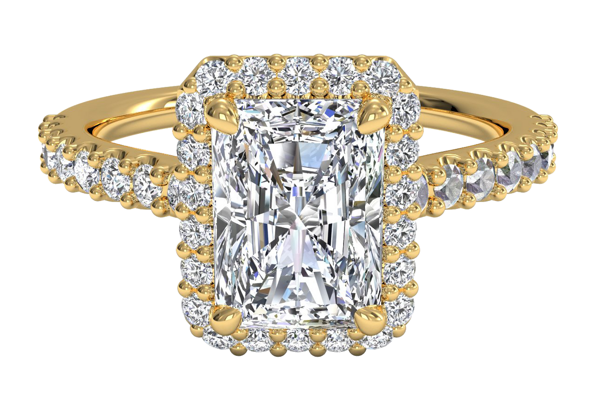 Leah Radiant Cut Lab Grown Diamond 18Kt Yellow Gold Engagement Ring