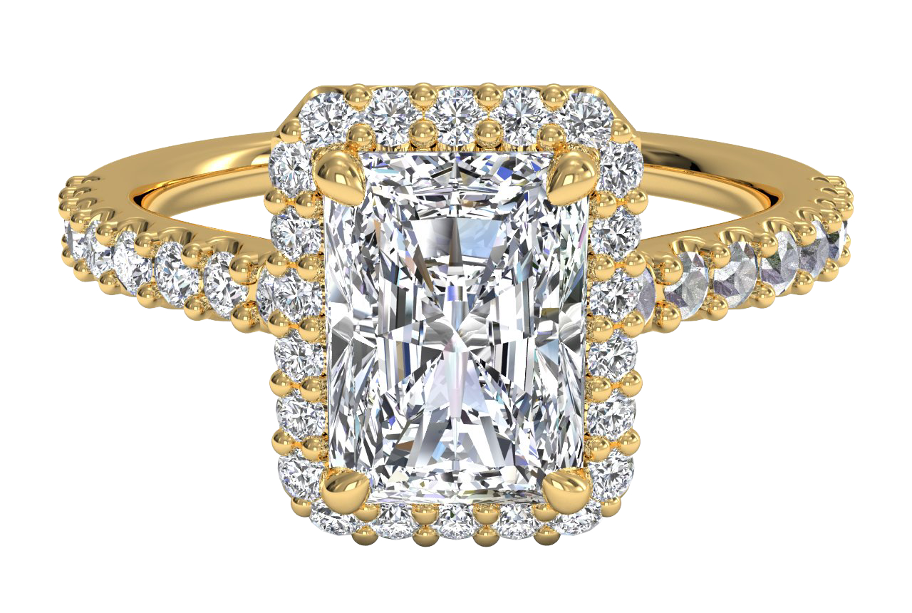 Leah Radiant Cut Lab Grown Diamond 18Kt Yellow Gold Engagement Ring